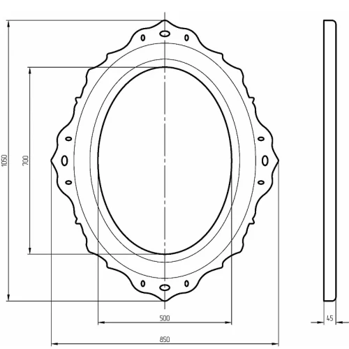 Зеркало Migliore CDB 105 24962 Слоновая кость стекло