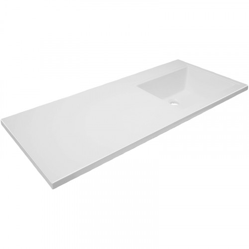 Раковина Эстет Даллас 110 R ФР-00001668 с местом под стиральную машину Белая искусственный камень (литьевой мрамор) с местом под стиральную машину, полувстраиваемая