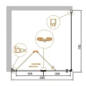 Душевой уголок Cezares Elena 90x80 ELENA-W-ASH-1-90/80-C-Cr профиль Хром стекло прозрачное