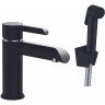 Смеситель для раковины Haiba HB12805-7 с гигиеническим душем Черный матовый Хром