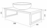 Столешница под раковину 1MarKa Grunge Loft 70 Ц0000015934 Бетон светлый