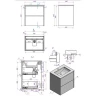 Тумба под раковину La Fenice Simpla Twin 60 FNC-01-SIM-G-60-2 подвесная Серо-зеленая