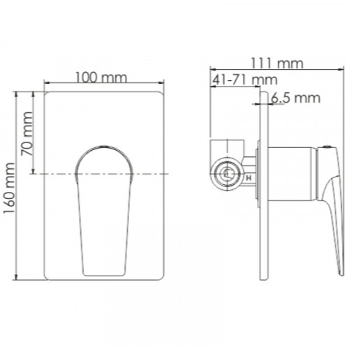 Смеситель для душа WasserKRAFT Glan 6651 Черный глянцевый латунь встраиваемый