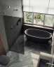 Душевая перегородка Maybah Glass MGD-1356-5у 990х1950 в узком профиле Хром матовый стекло графитовое матовое