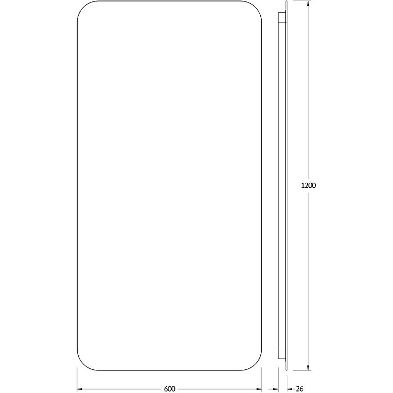 Зеркало Defesto Opti 60x120 DF 2818 с подсветкой 34W-3000К/Без выключателя/Теплый белый свет