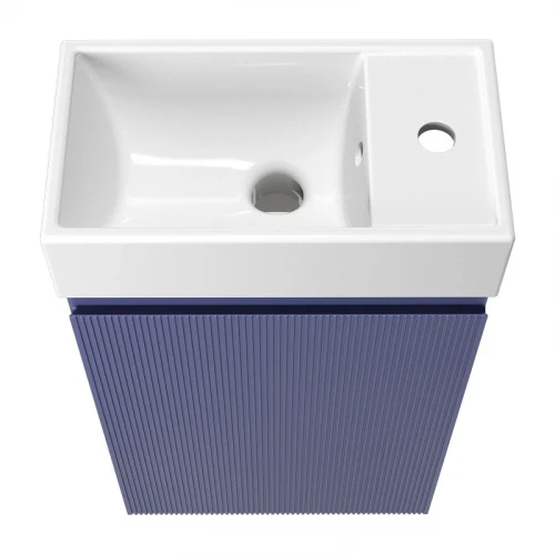Тумба с раковиной Wellsee WC Area 40 R 221804001 подвесная цвет Синий матовый