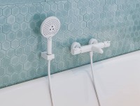 Смеситель для ванны Hansgrohe Ecostat Comfort 13114700 с термостатом Белый матовый латунь на стену