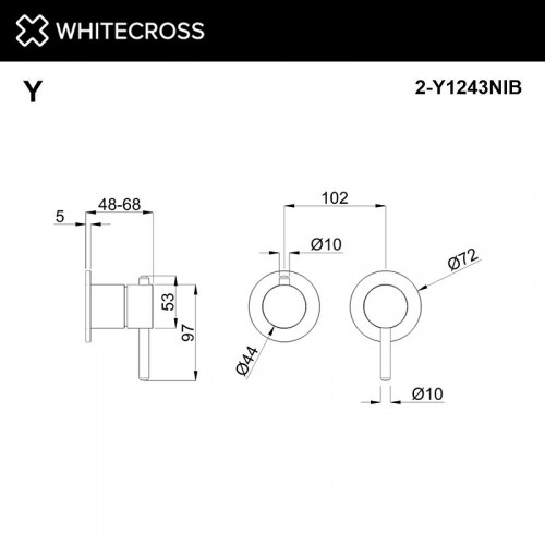 Смеситель для душа Whitecross Y brushed nickel 2-Y1243NIB цвет Никель брашированный