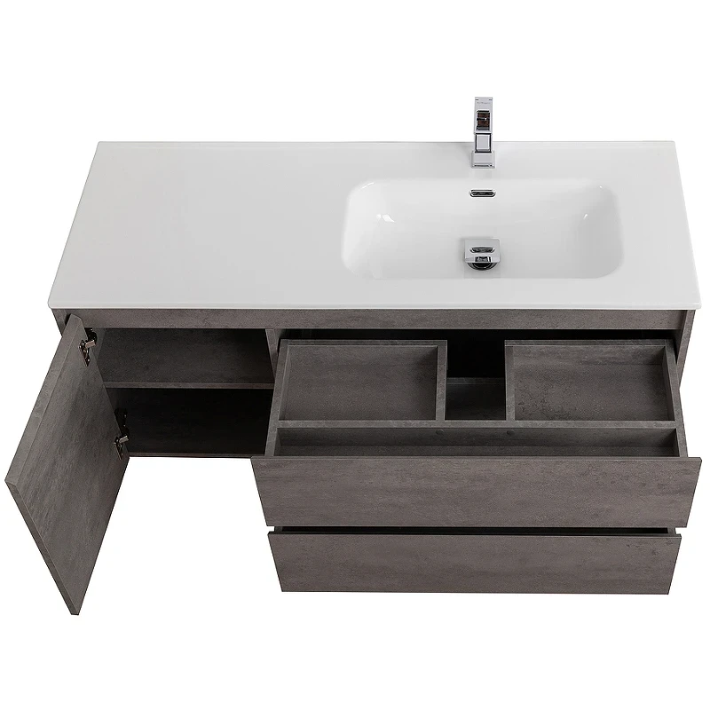 Тумба под раковину BelBagno Kraft 100 R KRAFT-1000-2C-1A-SO-CG-R подвесная Cemento Grigio МДФ / ЛДСП