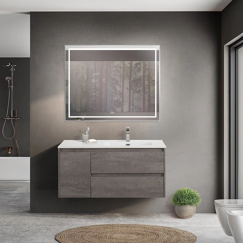 Тумба под раковину BelBagno Kraft 100 R KRAFT-1000-2C-1A-SO-CG-R подвесная Cemento Grigio МДФ / ЛДСП