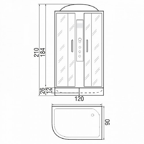 Душевая кабина River Dunay 120x90 ТН L 10000003130 с поддоном