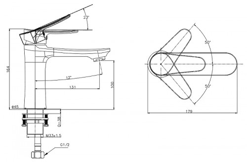 Смеситель для раковины Arrow AG4106MB цвет Черный матовый