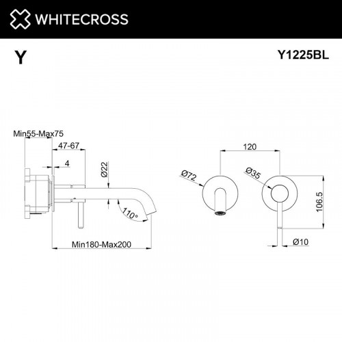 Смеситель для раковины Whitecross Y black Y1225BL цвет Черный матовый