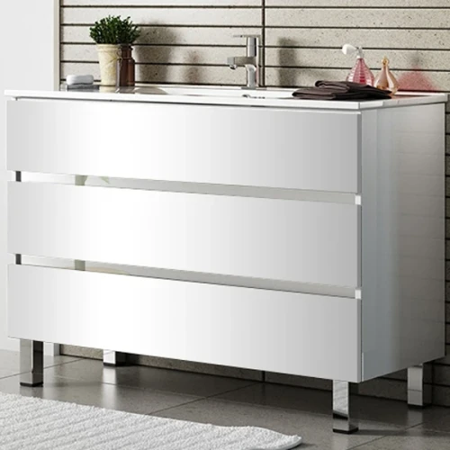 Тумба с раковиной SanVit Кубэ-3 60 kkube3060 в цвете Ral Белый глянец МДФ / ЛДСП