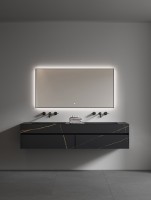 Зеркало Boheme Modern 140x70 543-140-GM с подсветкой Оружейная сталь с сенсорным выключателем и подогревом стекло
