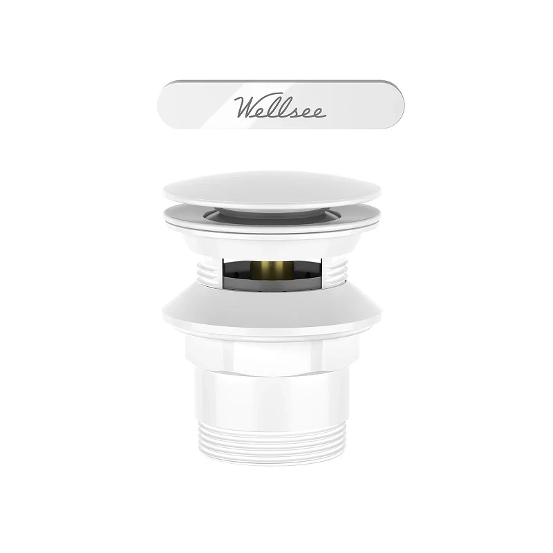 Слив-перелив Wellsee Useful Extras 231922000 click-clack цвет Белый глянцевый