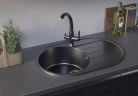 Кухонная мойка Ulgran Quartz Nora 750-07 Уголь искусственный камень (литьевой мрамор) встраиваемый