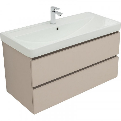 Тумба под раковину Aquanet Вега 2.0 100 337939 подвесная Бежевая МДФ / ЛДСП