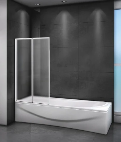 Шторка на ванну Cezares Relax 80 L RELAX-V-2-80/140-P-Bi-L профиль Серый стекло рифленое