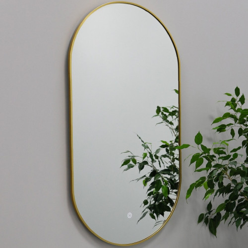 Зеркало Fixsen Led 40х80 FX-3080G с подсветкой Золото-сатин с сенсорным выключателем и диммером