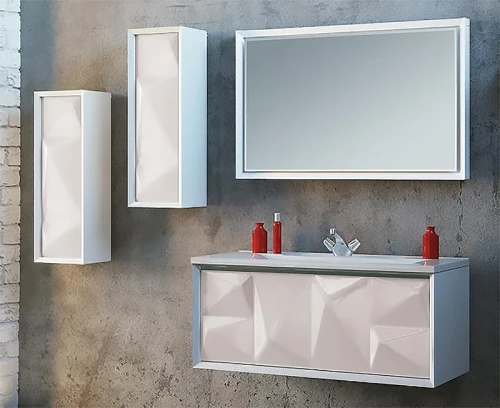 Шкаф пенал Marka One Romb 30П L У73558 подвесной White