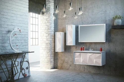 Шкаф пенал Marka One Romb 30П L У73558 подвесной White