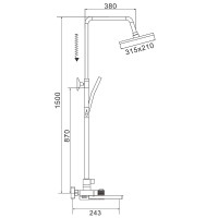 Душевая система Rose R18 R1896 с термостатом Хром