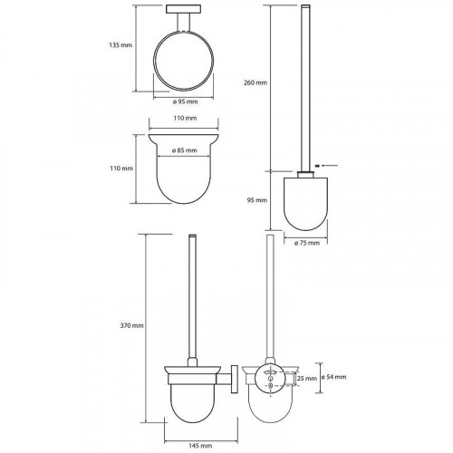 Ершик для унитаза Bemeta Obla 165113012 Хром