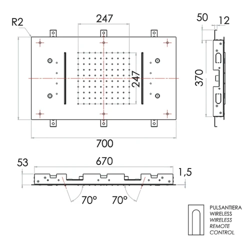 Верхний душ Remer 357RR7040N2CWDO цвет Золото глянцевое