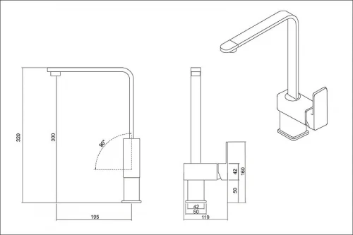 Смеситель для кухни Emar Quartz 3014.4 цвет Берилл