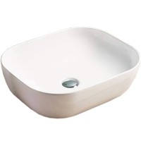 Раковина CeramaLux 45 78105 Белая фаянс накладная