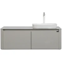 Тумба с раковиной Black&White Universe U915.1200 R 120 R 9151200R подвесная Glossy light grey МДФ / ЛДСП