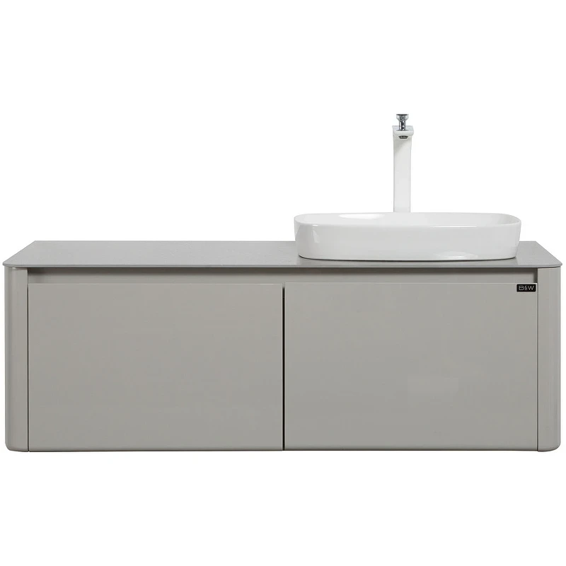 Тумба с раковиной Black&White Universe U915.1200 R 120 R 9151200R подвесная Glossy light grey МДФ / ЛДСП
