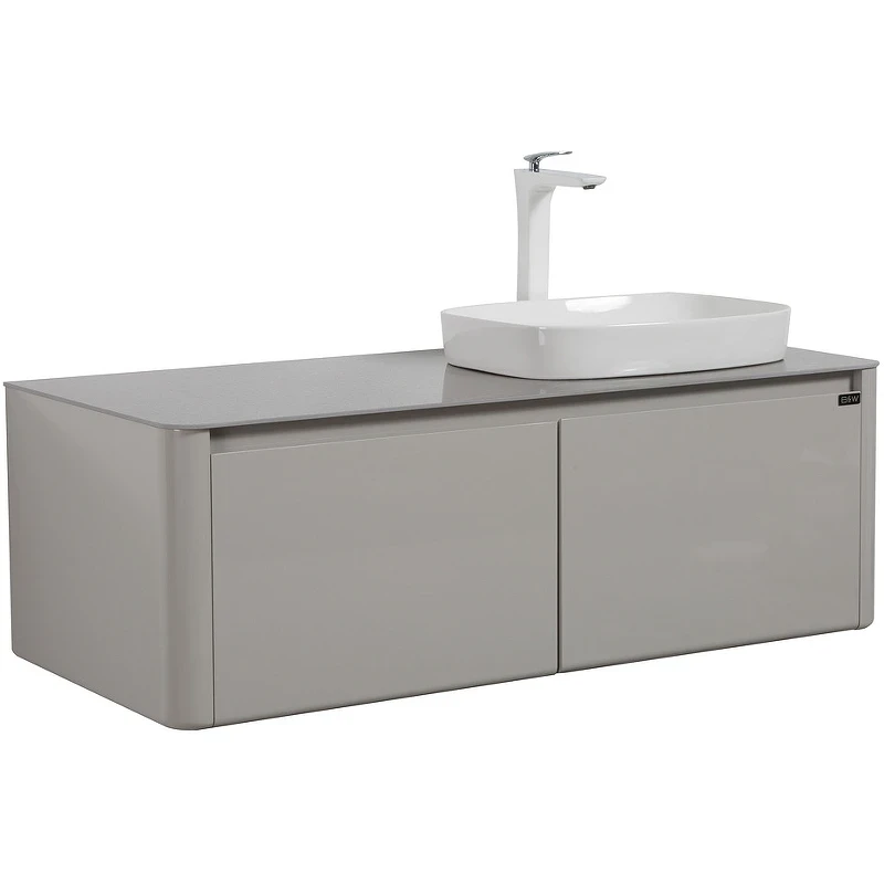 Тумба с раковиной Black&White Universe U915.1200 R 120 R 9151200R подвесная Glossy light grey МДФ / ЛДСП