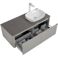 Тумба с раковиной Black&amp;White Universe U915.1200 R 120 R 9151200R подвесная Glossy light grey МДФ / ЛДСП