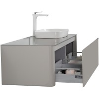 Тумба с раковиной Black&amp;White Universe U915.1200 R 120 R 9151200R подвесная Glossy light grey МДФ / ЛДСП