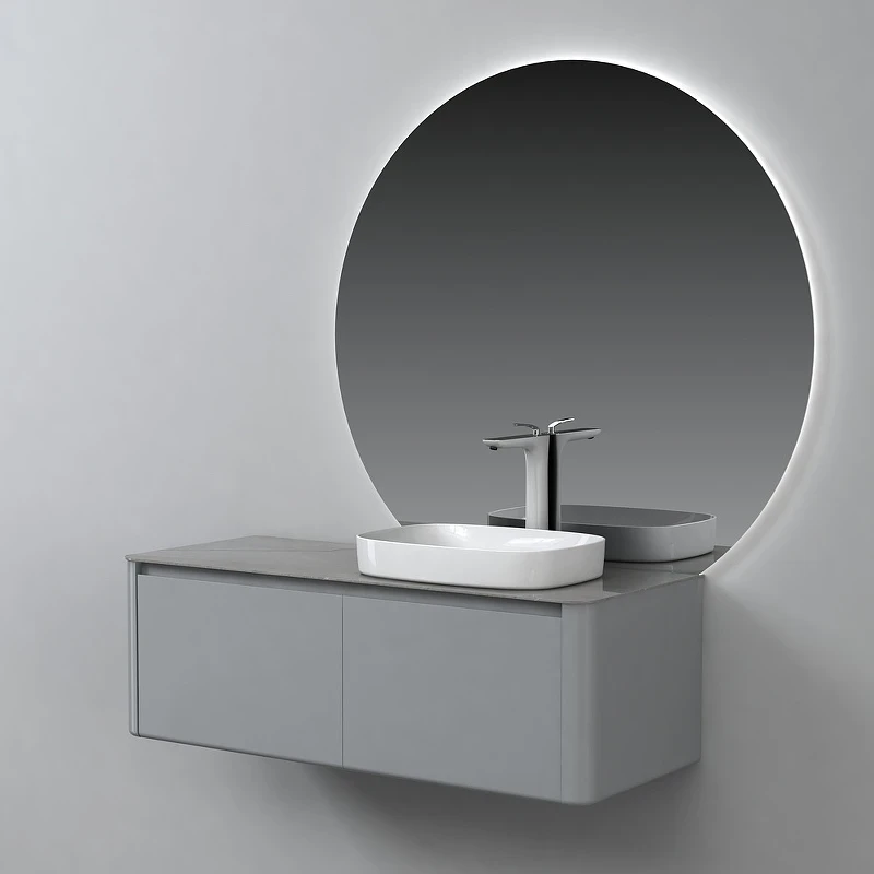 Тумба с раковиной Black&White Universe U915.1200 R 120 R 9151200R подвесная Glossy light grey МДФ / ЛДСП