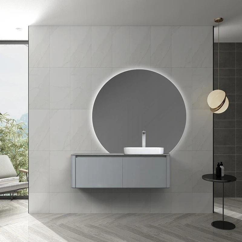 Тумба с раковиной Black&White Universe U915.1200 R 120 R 9151200R подвесная Glossy light grey МДФ / ЛДСП
