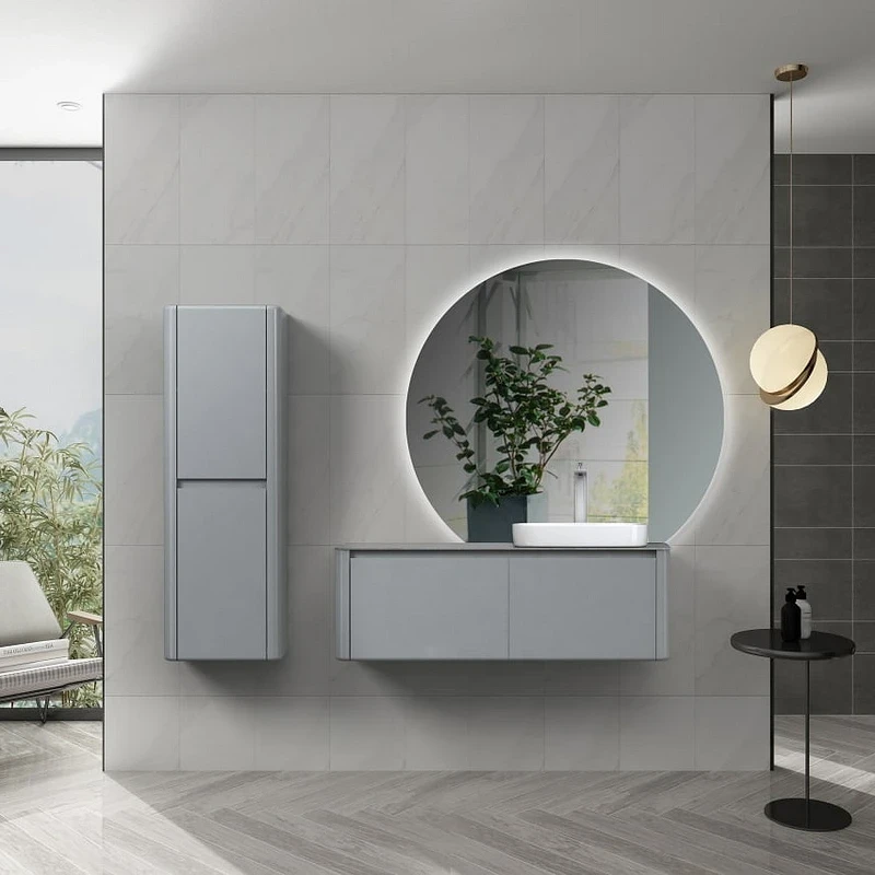Тумба с раковиной Black&White Universe U915.1200 R 120 R 9151200R подвесная Glossy light grey МДФ / ЛДСП