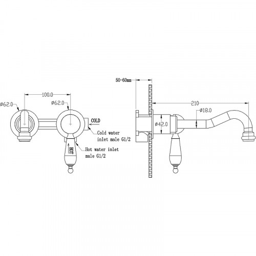 Смеситель для раковины Boheme Tradizionale Chromo 267 Хром латунь встраиваемый