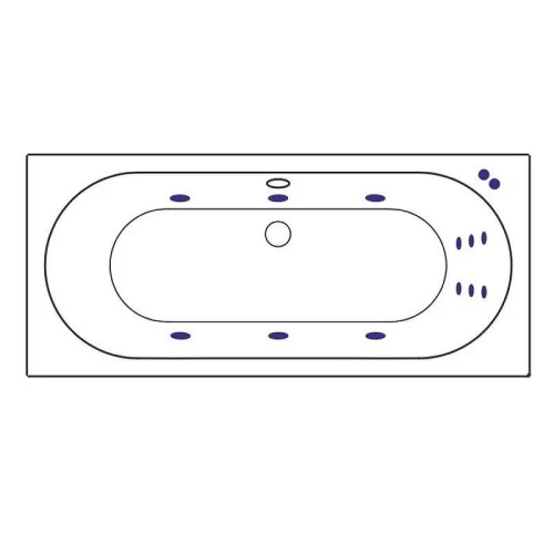 Акриловая ванна Excellent Oceana Slim 170x75 WAEX.OCE17S.LINE.WH цвет Белый с гидромассажем форсунки Белые