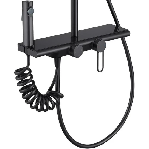 Душевая система Olive's Kabrera 37294KBB с гигиеническим душем Черная матовая