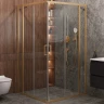 Душевой уголок Cezares Molveno 120x120 MOLVENO-A-22-90+30-C-BORO-IV профиль Брашированное золото стекло прозрачное