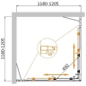 Душевой уголок Cezares Molveno 120x120 MOLVENO-A-22-90+30-C-BORO-IV профиль Брашированное золото стекло прозрачное