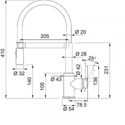 Смеситель для кухни Franke Lina Semi-pro 115.0626.085 цвет Черный