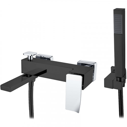 Смеситель для ванны Boheme Q 143-BCR.2 Черный Хром латунь на стену