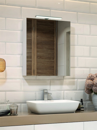 Зеркальный шкаф Vigo Plaza 60 zsh.PLA.60.El с подсветкой Белый МДФ / ЛДСП, стекло