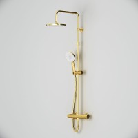 Душевая система AM.PM X-Joy F0785A499 с термостатом Золото латунь на стену