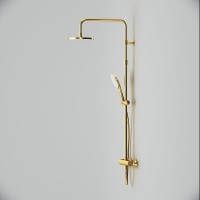 Душевая система AM.PM X-Joy F0785A499 с термостатом Золото латунь на стену