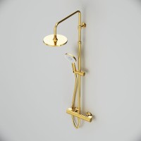 Душевая система AM.PM X-Joy F0785A499 с термостатом Золото латунь на стену